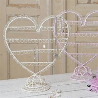 Smykke display - creme hjerte